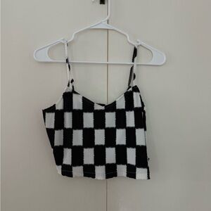 Vans Black and White Checkered Crop Camisole